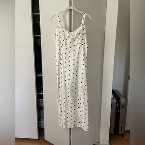 Black and white polka dot midi dress